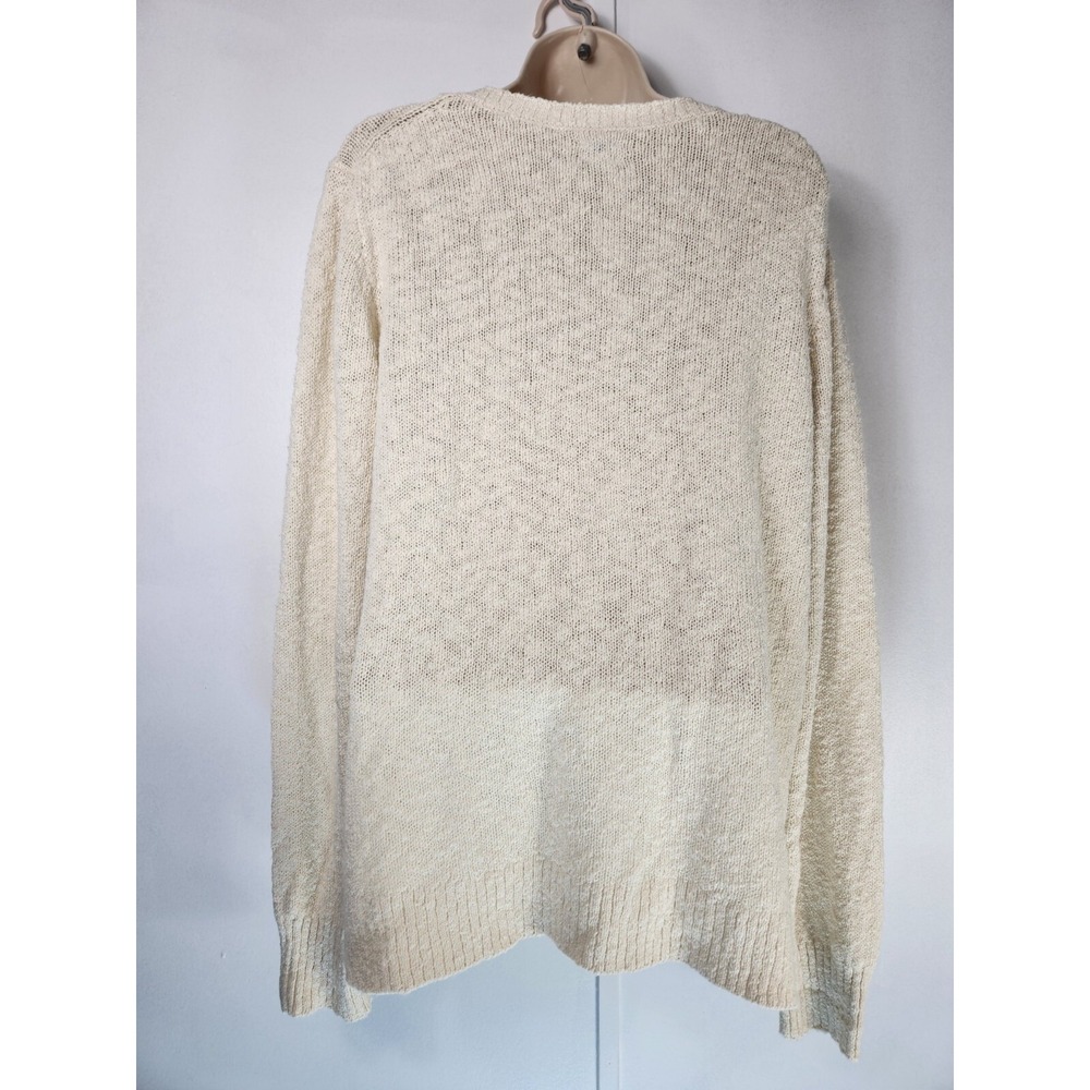 J. Crew Jumper Sweater‎ Women XL Cream Loose Knit Spring Festive Preppy Cottage - Picture 6 of 7